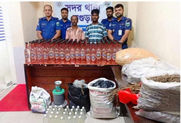 বগুড়ায় যৌথ বাহিনীর অভিযানে বিপুল পরিমাণ মাদক সহ দুই জন গ্রেফতার