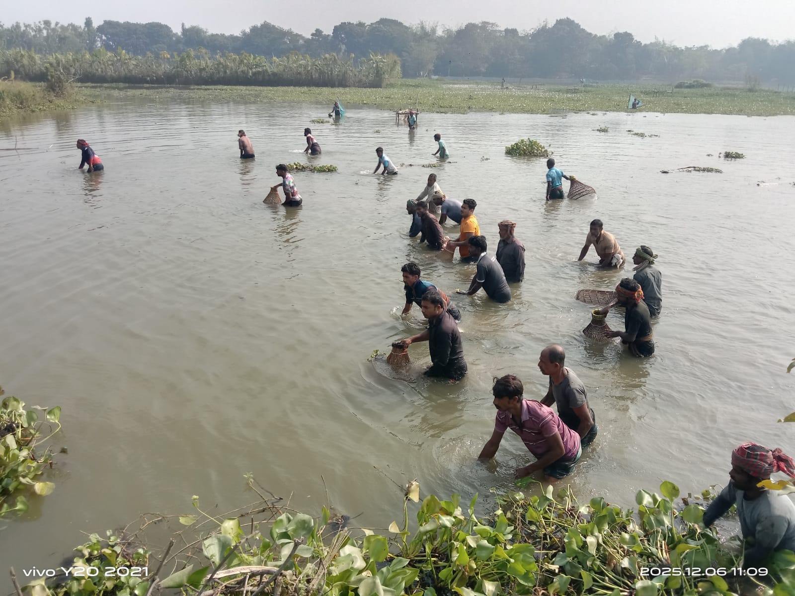 ঝিনাইদহে পলো দিয়ে মাছ ধরার  মহা-উৎসব