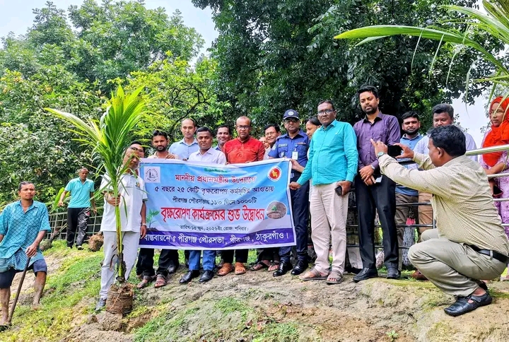 পীরগঞ্জে উপজেলায় সরকার ঘোষিত বৃক্ষরোপণ কর্মসূচীর উদ্বোধন।